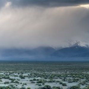 Evening Storm over Toiyabe Range Panorama