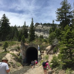 Old abandoned train tunnels built in the 1800's to cross the Sierra Nevadas