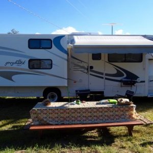 Harvey the RV chilling out at Burro Mountain