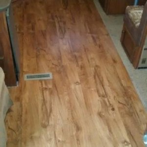 Installed vinyl floating floor