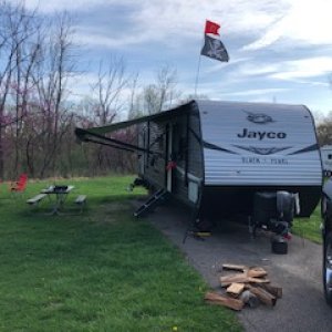 April 9th, First Trip of the 2021 Season. Dillon State Park Camprgound site #111. Nice grass site, great weather! Campground about 3/4 full.