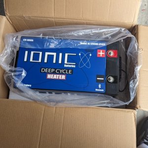 Ionic Lithium 12V 300Ah | LiFePO4 Deep Cycle Battery + Bluetooth + Heater in box