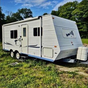 Side of Camper before renovation and updates