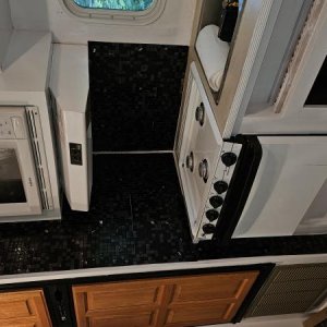 Sideway - Kitchen view after painting and backsplash applied