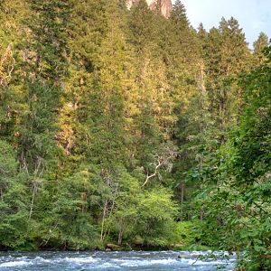 Eagle Rock Over North Umpqua River