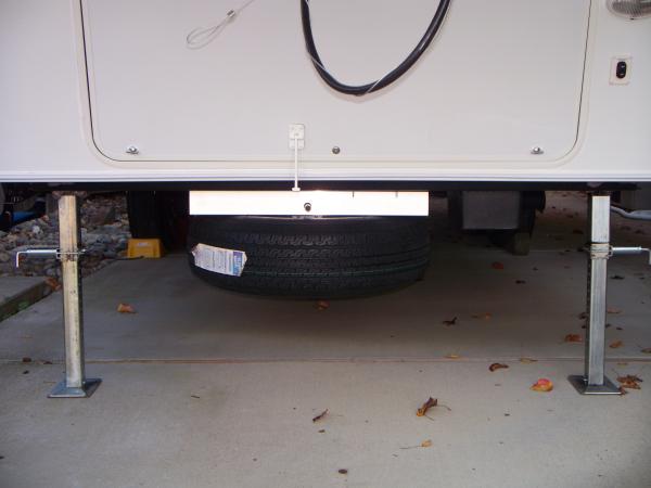 100 0808
ORDERED TRAILER FROM FOREST RIVER AND HAD MOUNT THE  SPARE TIRE UP FRONT.