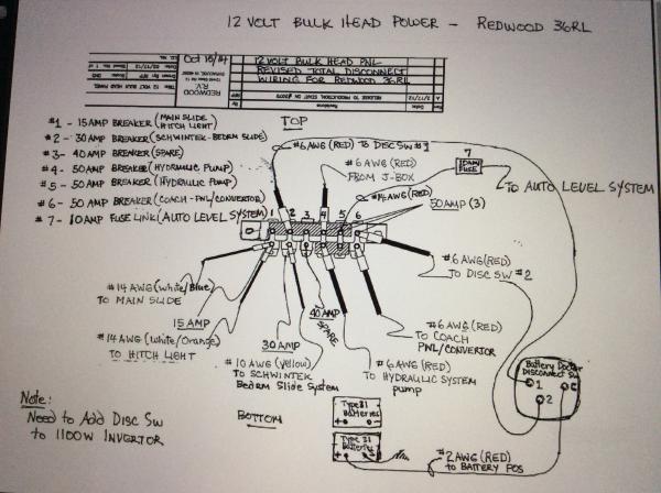 12 Volt Bulk Head Power-Disconnect Sw Rewire (Redwood 36RL)