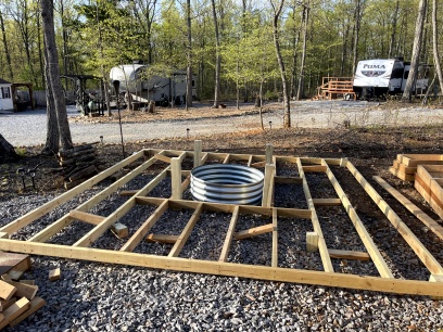 12' x 12' fire pit deck beginning