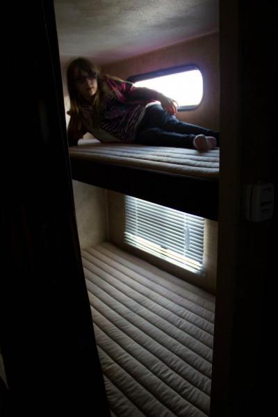 Abby showing off bunks