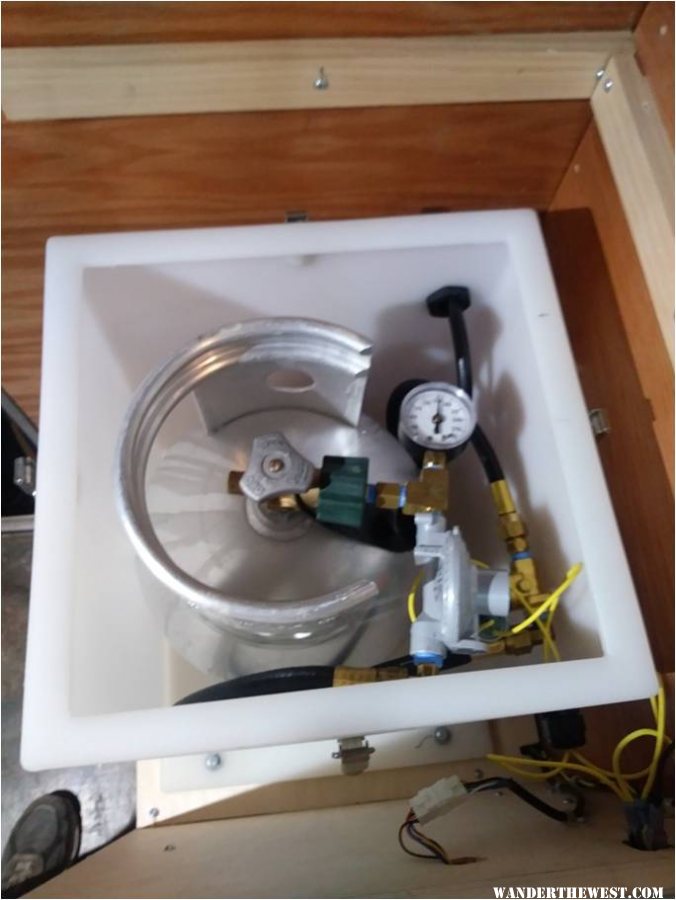 Aluminum propane tank and controls