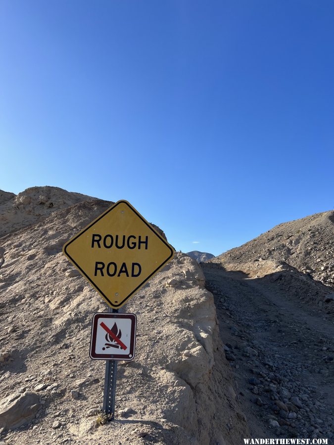 anza rough road sign