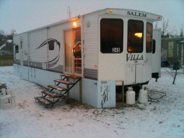 before front was done. propane tanks sit on the ground now that the hitch is off.