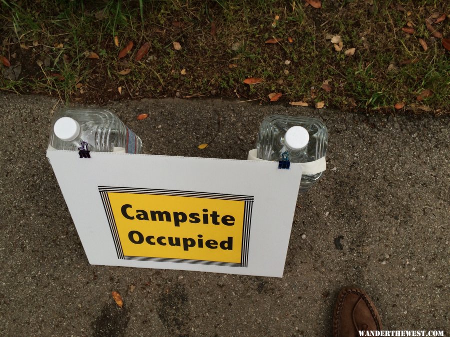 campsite occupied sign