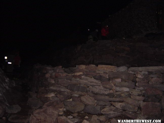 Climbers getting ready to head for the summit