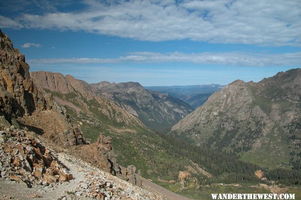 Columbine Pass looking west to Animas River