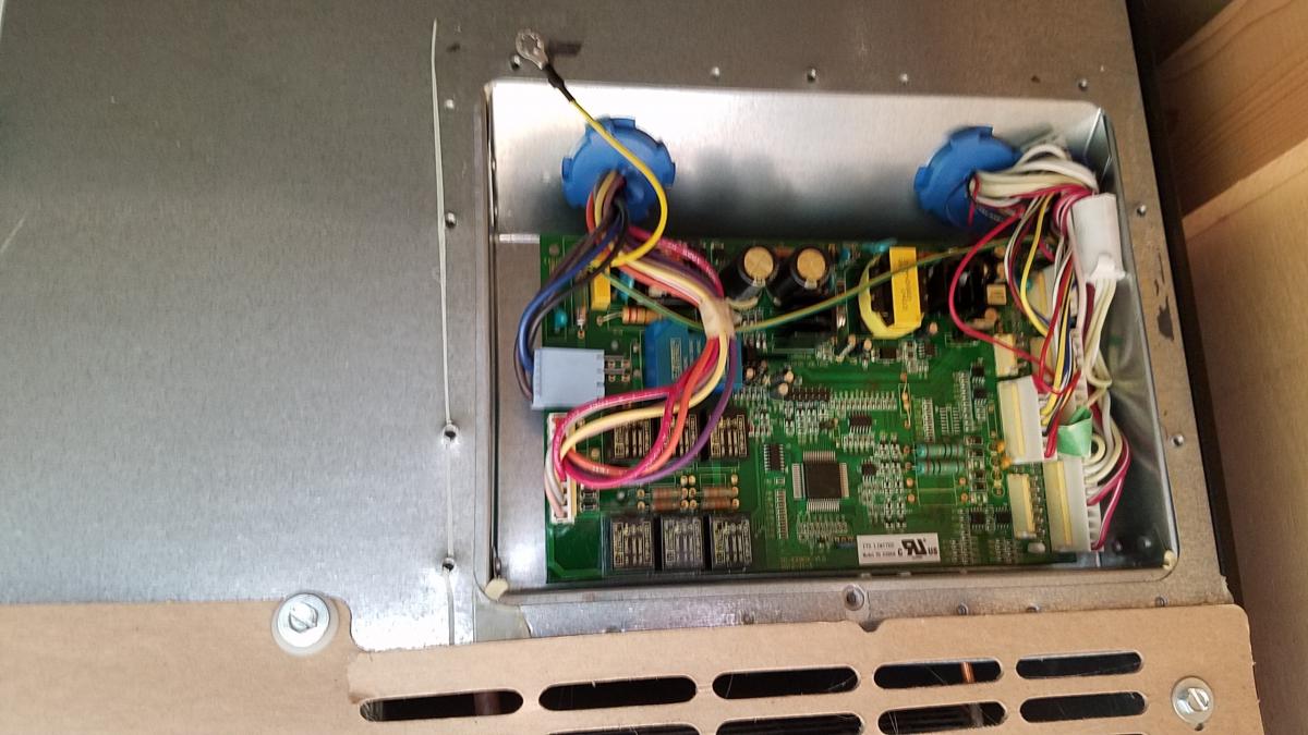 control board on rear of GE fridge