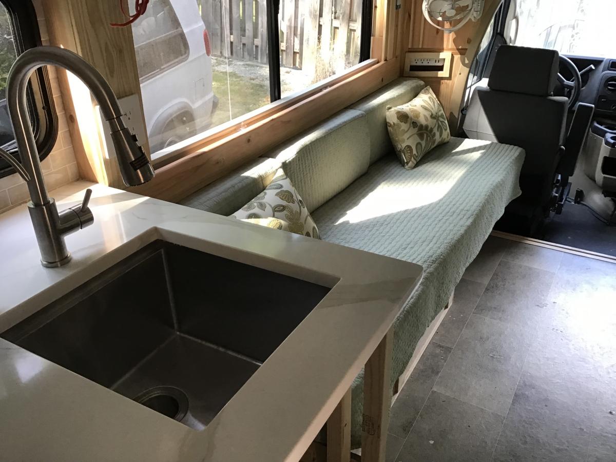 Countertop added and under mount sink installed