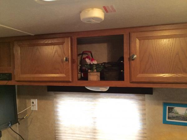 Cupboards above the couch.