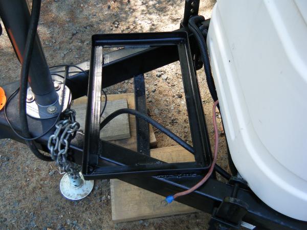 Cut, notched, bent & welded up a tray for the battery box & welded it to the frame.