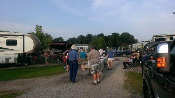 Dessert Social - Held on Buggy Lane at 7 pm Thursday evening. We blocked off the lane with a truck on each end of the street. Set up tables and brough