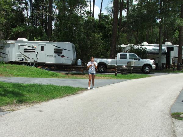 Disney World Campground 2007
Not our camper but it is a Forest River Rockwood camper
My niece going to our camper