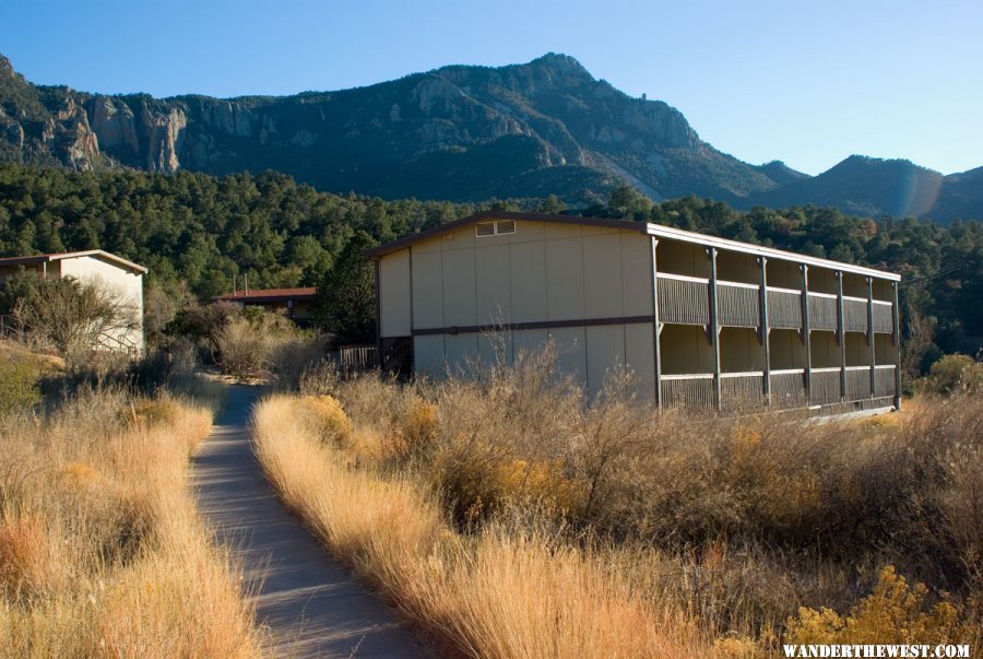 Emory Peak behind Chisos Mountain Lodge