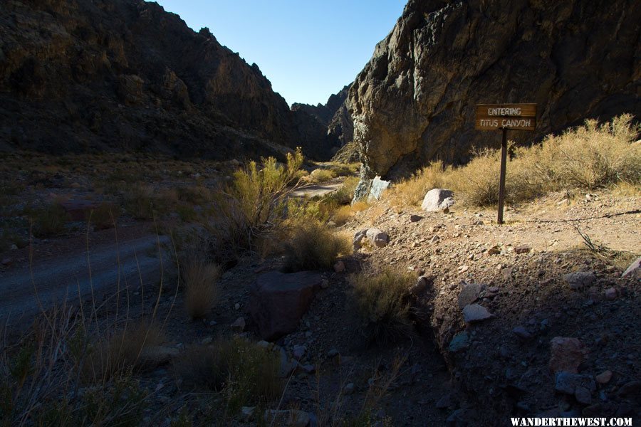 Entering Titus Canyon