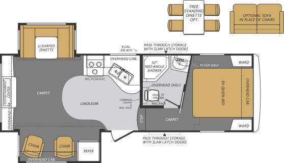 F252RLX
Length = 28'8"
Ship Weight = 7,769lbs
GVWR = 11,359lbs
Cargo Capacity = 3,531lbs
Hitch Weight = 1,199lbs