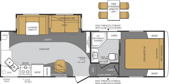 F261RGX
Length = 29'10"
Ship Weight = 7,639lbs
GVWR = 11,414lbs
Cargo Capacity = 3,716lbs