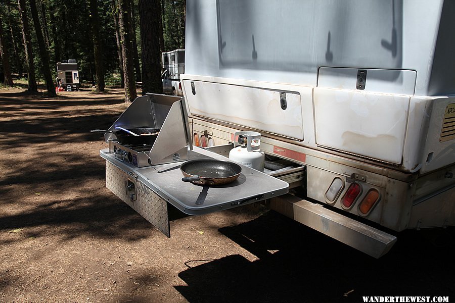 Flatbed Rear Drawer Used as Outdoor Table