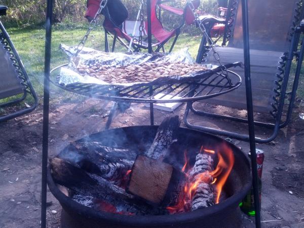 Food tastes better over an open fire!