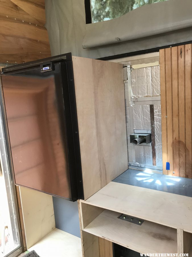 Fridge surround set in place