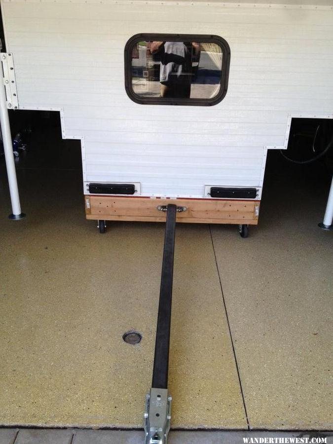 FWC Grandy Dolly and Tow bar for garage storage