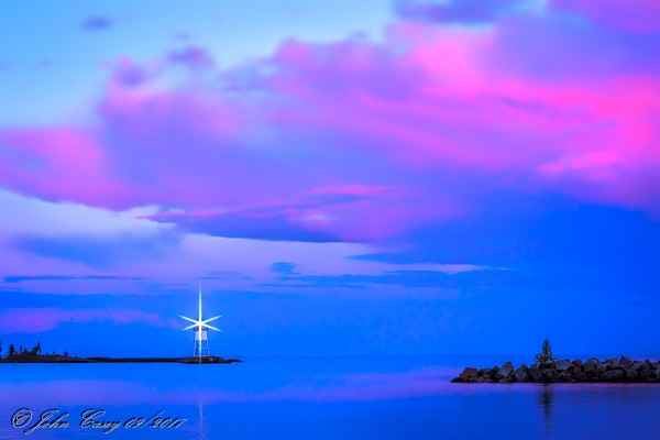 Grand Marais Harbor and Lighthouse from Grand Marais Campground; Lake Superior, MN