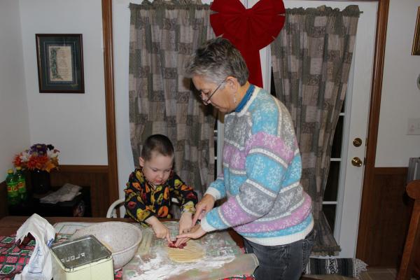 Grandma Ford making Cookies with Jason