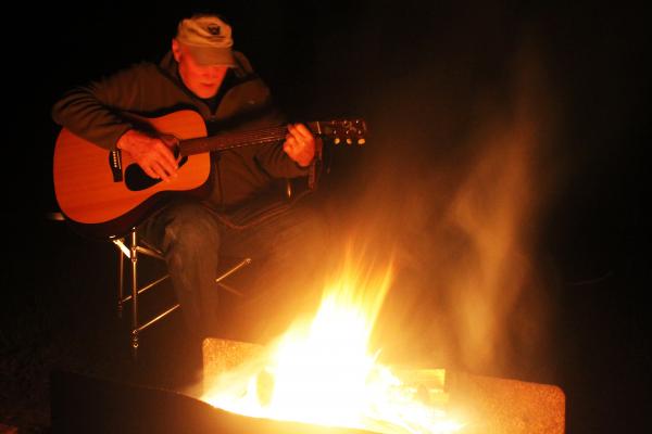 Guitar by the fire