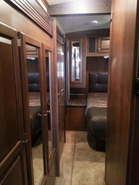 Hallway to bedroom. Love the storage.