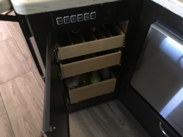 Installed small drawers for flatware and cleaniyproductd next to dishwasher