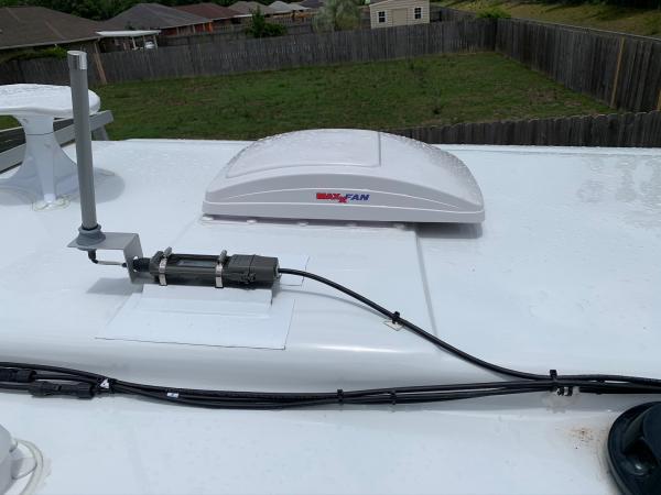 Installed the Wi-Fi ranger FlexGuard antenna and connected it to a CAT6 shielded cable that was previously run by ETI during the build.