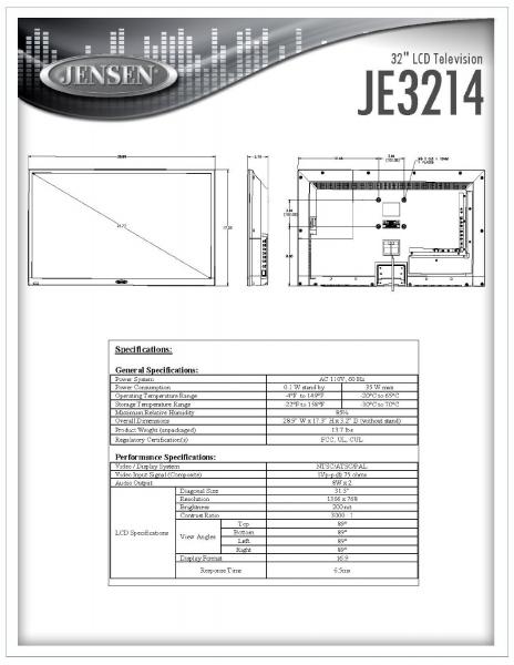 Jensen TV JE3214