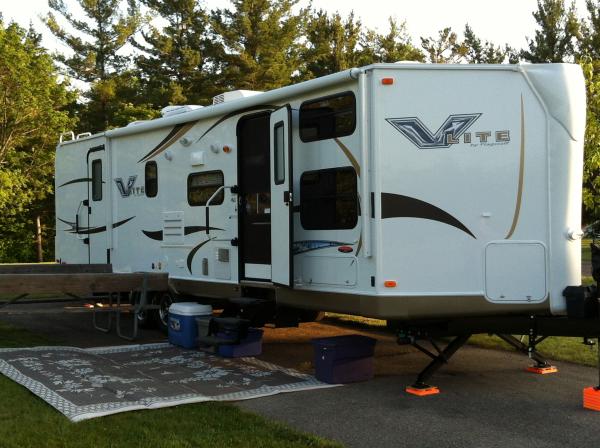 Just setting up camp.  It was a bit windy so we did not put out the awning till later.