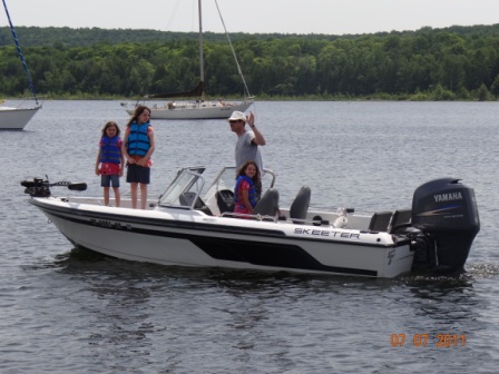 Kids and me on boat