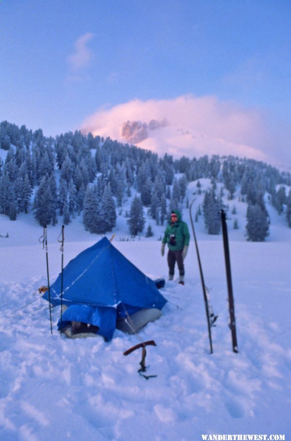 Lake Helen makes a nice flat spot for our winter home on a cold night.