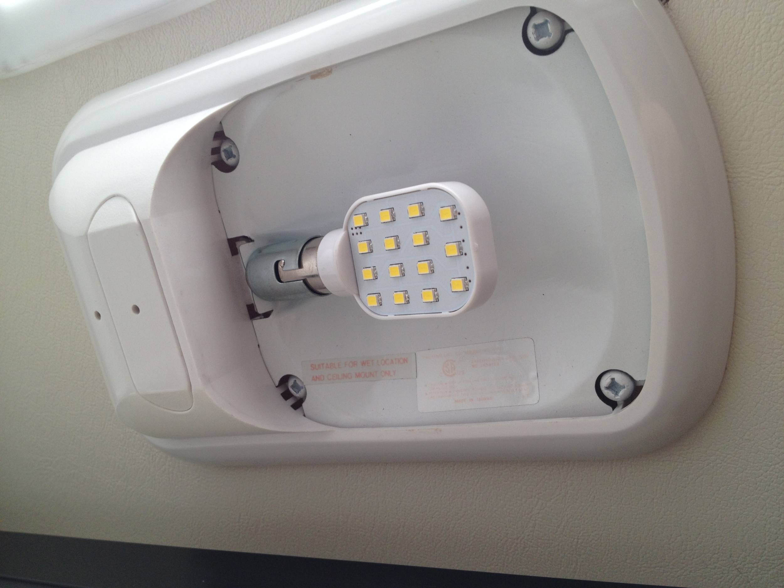 LED light bulb replacement in the shower