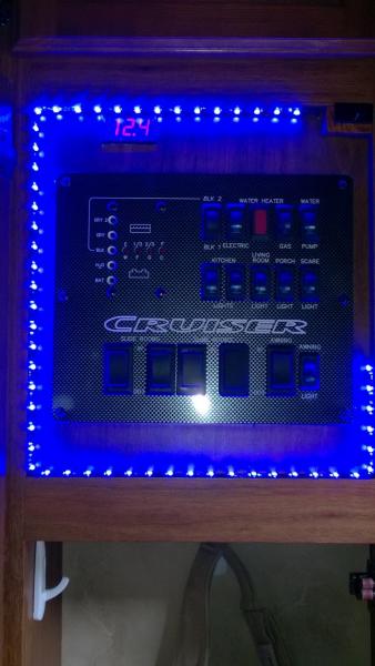 Led lights for lighting up control panel at night.