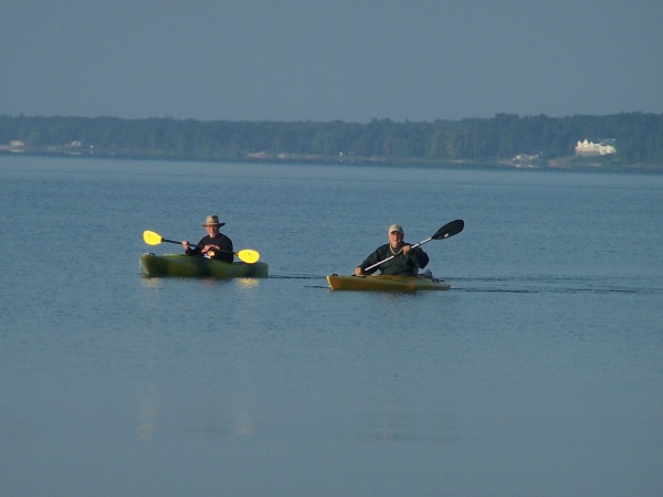 Lee and Randy shortly after sunrise on Lake Huron