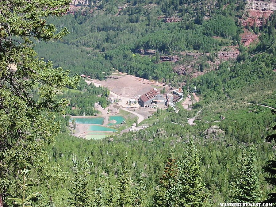 Looking down on mill from Bridal Veil Falls