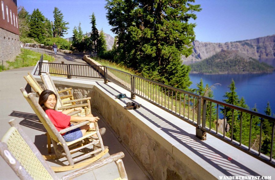 Maki on the Crater Lake Lodge Patio