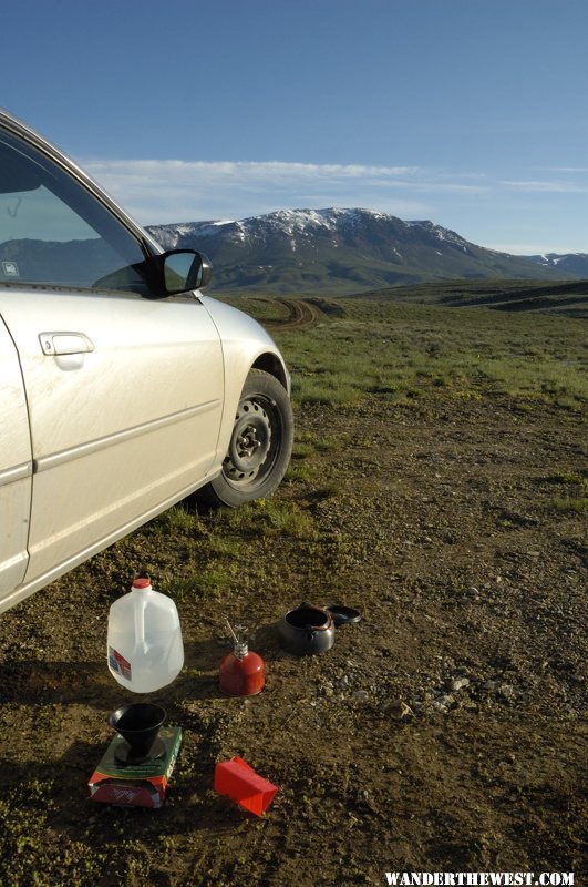 Minimalist camping in Bull Run Basin, Northern Nevada