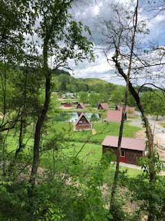 Mohican Adventures - Loundonville, Ohio.
Some hiking in the park, some challenging steep areas. This picture is from the elevated tent camping looking